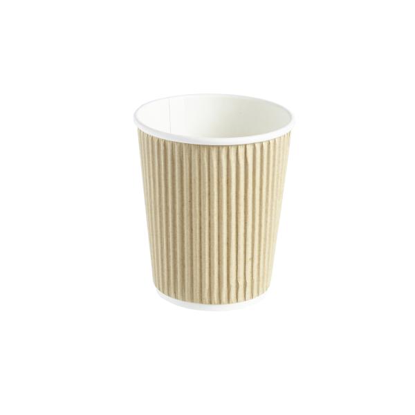 8oz Kraft Ripple Wall Hot Drink Cup